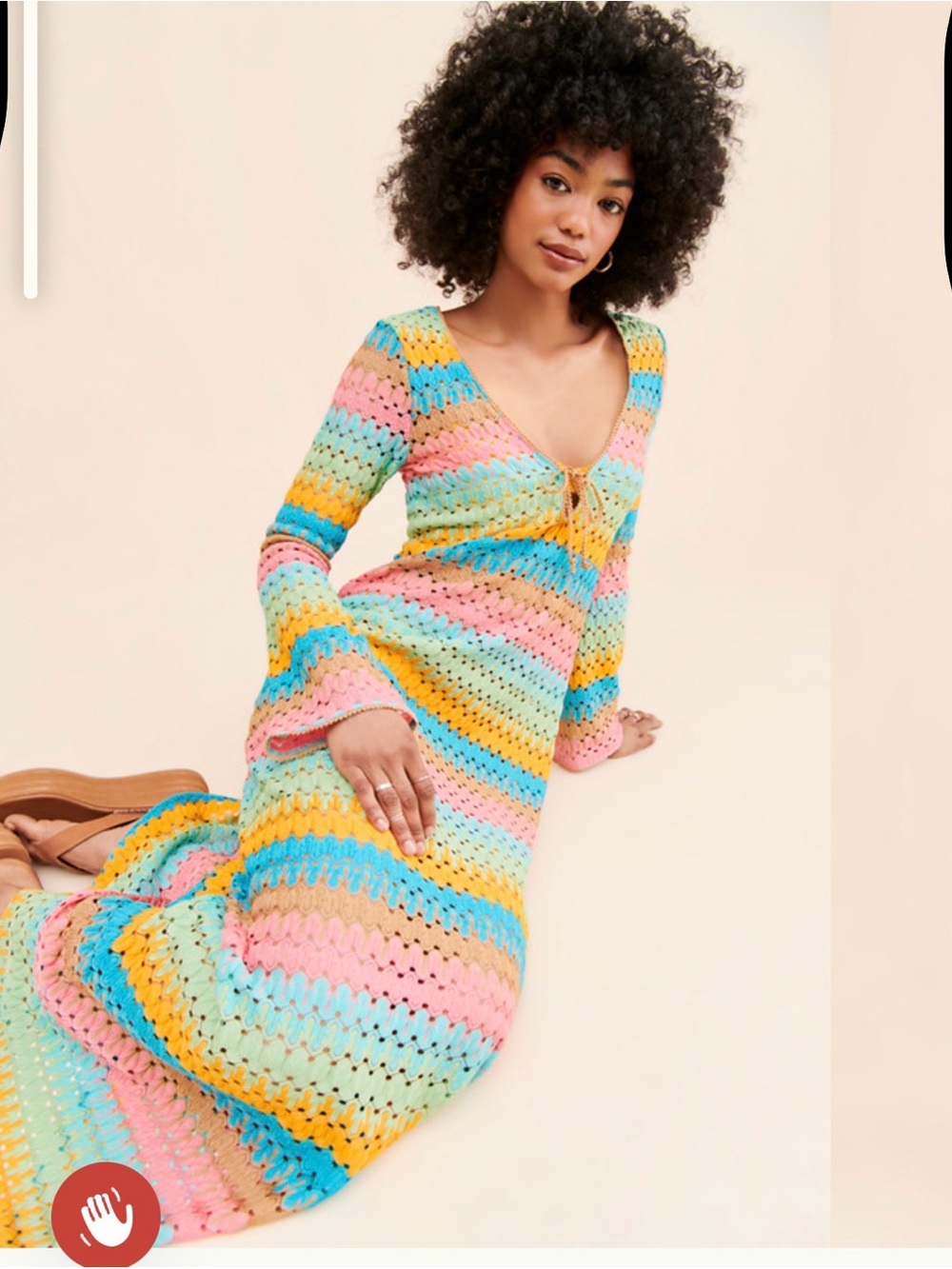 Show Me Your Mumu Pink Label Crochet Floral Top - Picture 4 of 5